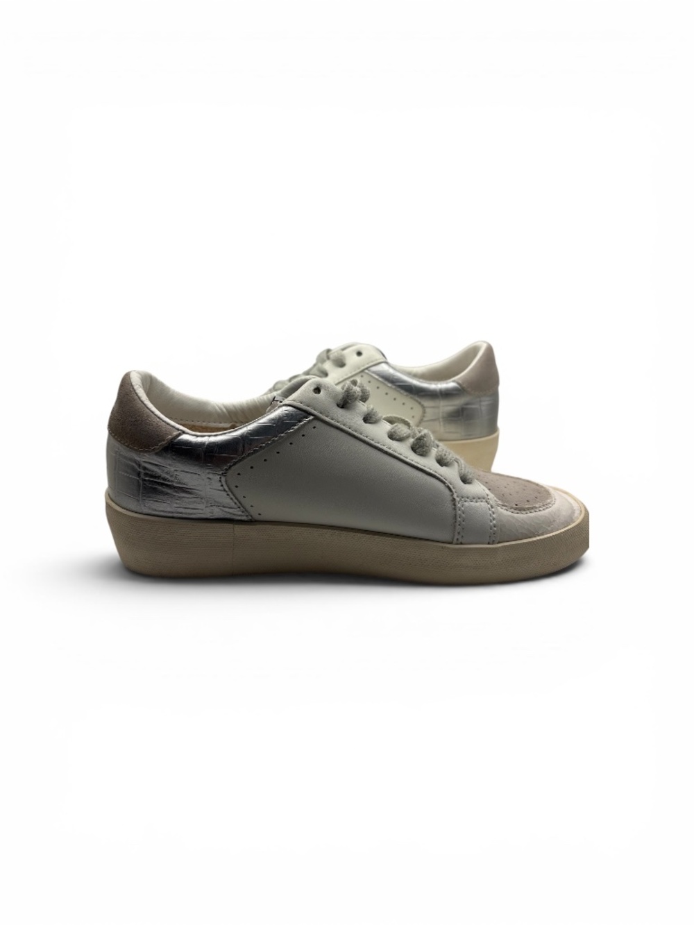 Vintage Havana Kenna Sneaker Womens metallic Silver Star White Leather - Picture 4 of 8